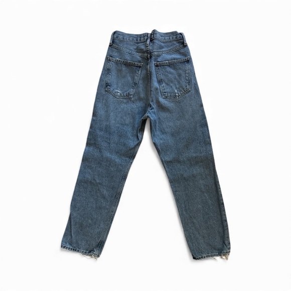 AGolde 100% Organic Cotton Relaxed High Rise Faded Blue Distressed Jeans - Picture 4 of 10